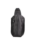 MOMO DESIGN Borseta din piele cu buzunare cu fermoar Umbria Elite - Negru