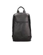 MOMO DESIGN Rucsac din piele ecologica cu buzunar frontal Erebus - Negru