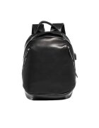 MOMO DESIGN Rucsac din piele ecologica cu buzunare frontale cu fermoar Erevan Ultra - Negru