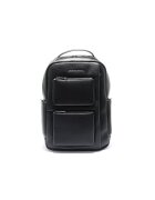 MOMO DESIGN Rucsacdin piele ecologica cu buzunare frontale cu fermoar Obsidian Nova - Negru