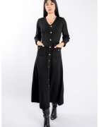 Monarh design Rochie Black cu nasturi aurii si cordon impletit - Negru