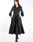 Monarh design Rochie camasa cu cordon si croiala ampla - Negru
