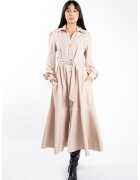 Monarh design Rochie camasa cu cordon si fusta ampla - Nude