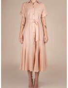 Monarh design Rochie camasa midi cu volan si cordon