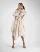 Monarh design Rochie din matase cu decupaje la maneci