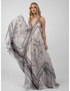 Monarh design Rochie lunga din matase cu imprimeu grafic
