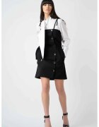 Monarh design Sarafan negru mini cu nasturi decorativi