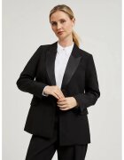 MOODO Blazer Elegant cu Rever Decorativ Negru - Negru