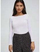 MOODO Bluza alba cu maneci lungi ajustata - Alb