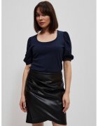 MOODO Bluza bleumarin cu maneci bufante - Bleumarin