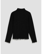 MOODO Bluza cu guler pe cu fir metalic - Negru