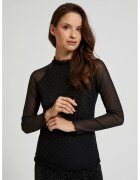 MOODO Bluza neagra cu maneci transparente - Negru