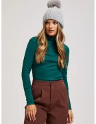 MOODO Caciula gri cu pompon din blana ONE SIZE