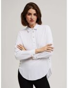 MOODO Camasa alba cu butoane decorative la decolteu si la maneci - Alb