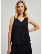 MOODO Camasa neagra cu decolteu in V - Negru