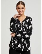 MOODO Camasa neagra cu imprimeu floral - Negru