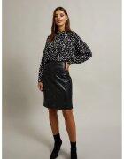 MOODO Camasa neagra cu imprimeu si guler - Negru