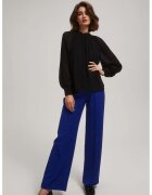 MOODO Camasa neagra cu maneci pliate - Negru