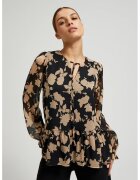 MOODO Camasa neagra cu model bej - Negru