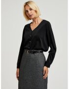 MOODO Camasa neteda cu butoane decorative neagra - Negru