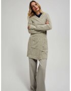 MOODO Cardigan lung cu buzunare in nisip - Bej