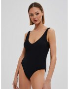MOODO Costum de baie singura piesa - negru - decolteu in de V - Negru