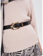 MOODO Curea neagra cu catarama decorativa