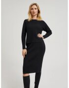 MOODO Fustă creion talie înaltă - Negru
