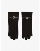 MOODO Manusi femei - negre - curea decorativa - cristale - din suede