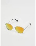 MOODO Ochelari de soare cu rame metalice argintii - lentile galbene - cat-eye -