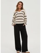 MOODO Pantaloni eleganti cu picioare wide negre - Negru