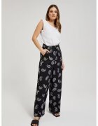 MOODO Pantaloni negri cu model delicat - Negru