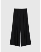 MOODO Pantaloni negri din viscoza cu picioare largi - Negru