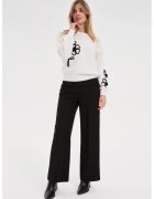 MOODO Pantaloni negri stil evazat - Negru
