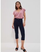 MOODO Pantaloni scurti din lyocell bleumarin - Bleumarin