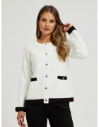 MOODO Pulover deschis cu butoane decorative alb - Alb