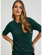 MOODO Pulover din viscoza cu fir metalic Z-SW-4535 - Verde inchis