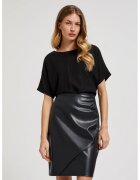MOODO Pulover oversized cu maneci scurte Z-SW-4516 - Negru