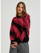 MOODO Pulover rosu cu model geometric - Rosu