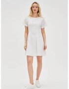 MOODO Rochie Alba din Bumbac cu Spate Deschis - Alb