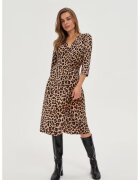 MOODO Rochie Bej cu Imprimare de Panther - Bej