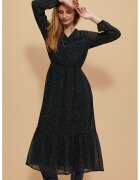MOODO Rochie cu Volan si Print - Negru
