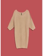 MOODO Rochie din tricot cu benzi - Bej