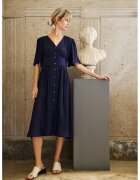 MOODO Rochie din vascoza bleumarin - Bleumarin