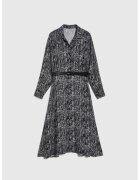 MOODO Rochie gri din viscoza cu curea - Gri