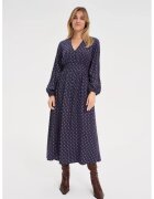 MOODO Rochie midi cu maneci bufante bleu marin - Bleumarin