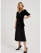 MOODO Rochie midi din catifea neagra - Negru