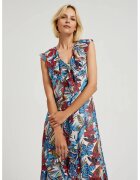 MOODO Rochie midi rosie cu flori - Rosu