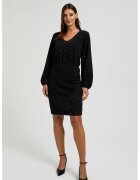 MOODO Rochie neagra cu fir metalic - Negru