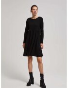 MOODO Rochie Neagra cu Maneci Lungi si Fusta Evazata - Negru